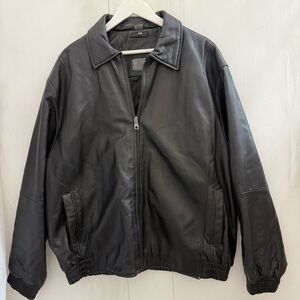 Men's Black Leather EXCELLED Jacket 2XL